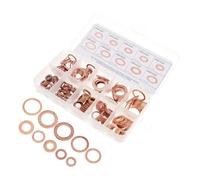 CLISPEED Kit Rondelle di Tenuta in Rame 200 Pezzi, Set di Rondelle Piatte Paraolio per Riparazioni Meccaniche, Guarnizioni Buona Conducibilità Termica ed Elettrica per Uso Industriale