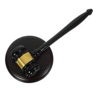 CLISPEED Martello da Giudice Chiaro e in Legno Nero Portatile per Aste e Tribunali, per ed Esecutivi le Aste
