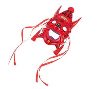CLISPEED Maschera Dipinta a Mano Rossa in Abs, Leggera e Riutilizzabile, per Feste di Compleanno e Cosplay Design Unico Ispirato alla Cultura Orientale