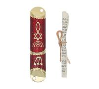 CLISPEED Mezuzah e Arredamento Ebraico Decorativo in Metallo Ebraica con Pergamena Sacra di per Porta