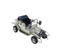 CLISPEED Modellino Auto Vintage in Ferro Battuto Bianco Decorazione Metallo per Casa e Vetrine Negozi Artigianato Metallico da Collezione Ornamento retrò per Addobbi Natalizi