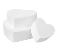 CLISPEED Modello di Torta a Cuore in Schiuma 3 Pezzi (4", 6", 8" Altezza 5 Cm) Stampi Riutilizzabili per Decorazione Torte, Esposizione e Artigianato Creativo per Matrimoni e Feste