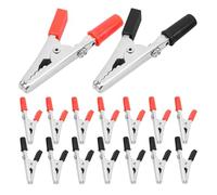 CLISPEED Morsetti a Coccodrillo Isolati in Metallo Doppio Rivestimento Morsetti Elettrici per Batteria Auto Set da 100 Pezzi Nero e Rosso Pinze di Test per Lavori Elettrici