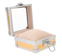 CLISPEED Organizer Per Orologi Da Uomo e Donna in Acciaio Inox, Custodia Compatta Da Viaggio Coperchio Trasparente, Scatola Espositiva Quadrata 9,5x9,5x5,5 Cm Multiuso Per Orologi e Gioielli