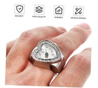 CLISPEED Orologio ad Anello Cuore Elastico al Quarzo Cassa Argento Numeri Retro Facile da Abbinare a Tutti i Tipi di Abbigliamento Regalo per Amici Preciso e Pratico