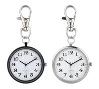 CLISPEED Orologio da Taschino Vintage da Infermiera 2 Pezzi in Lega Grande Quadrante e Portachiavi per Studenti Durante gli Esami