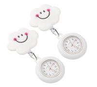 CLISPEED Orologio retrattile per medici, da appendere, con quadrante impermeabile e motivo a nuvole, per operatori sanitari e studenti infermieristici, 2 pezzi