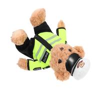 CLISPEED Orsetto Poliziotto Peluche con Uniforme Verde Giocattolo Morbido e Resistente per Ragazze Regalo Teen e Peluche Vestibile