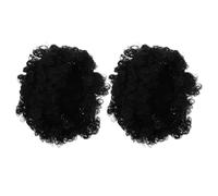 CLISPEED Parrucca Afro Riccia Corta 2 Pezzi per Uomo e Donna, Chioma Sintetici Resistenti al Calore, Stile Naturale e Comoda per Uso Quotidiano e Performance Sul Palco