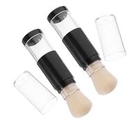 CLISPEED Pennello Applicatore Per Fondotinta e Cipria in Polvere, Set Da 2 Pennelli Ricaricabili Flacone a Pressione, Portatili e Resistenti, Per Trucco in Viaggio e Uso Giornaliero