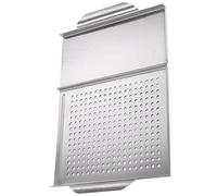 CLISPEED Piastra Barbecue Quadrata in Acciaio Resistene con Manico Forata per Cottura Uniforme di Carne e Verdure Leggera e Resistente per Barbecue all Aperto e Cucina Professionale