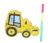 CLISPEED Pignatta di Carta Escavatore Gialla 2 Pezzi Bastone da Gioco Decorazione Festa di Compleanno Accessorio Divertente per Party e Giochi di Gruppo