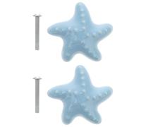 CLISPEED Pomelli Blu a Forma di Stella 2 Pezzi in Ceramica Maniglie Creative Accessori Delicati e Funzionali per Armadio e Bagno per Mobili Eleganti