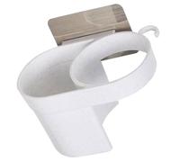CLISPEED Porta Phon da Parete Autoadesivo Bianco in Pp Capacità di Carico Elevata, Organizer Bagno per Asciugacapelli e Spazzole, per Camera da Letto e Bagno