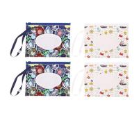 CLISPEED Porta Salviette Riutilizzabile in Eva per Ragazzo Ragazza, Sacchetto Compatto per Salviettine Umidificate da Viaggio, Dispenser Cerniera Facile Accesso una Mano, Confezione da 4