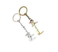 CLISPEED Portachiavi Calibro a Corsoio in Lega Di Zinco Resistente, Strumento Di Misurazione Micrometro Portatile Scala Precisa, Set Da 2 Pezzi Per Uso Quotidiano e Regalo