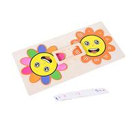 CLISPEED Puzzle Educativo Numeri e Colori in Legno per Gioco di Abbinamento Numerico con Design Girasole Giocattolo Cognitivo Sicuro e Resistente per Ragazzi e Ragazze di Diverse Età