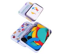 CLISPEED Puzzle Tangram Legno per Educativo Sensoriale con Forma Auto Cognitivo per Bambine Montessori per Sviluppo Cognitivo e Apprendimento Precoce