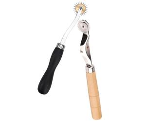 CLISPEED Rotella per Tracciare Tessuti Ruota Distanziatrice in Pelle, Set 2 Pezzi, Strumento per Disegno di Linee e Incisioni, Accessorio per Accessori Macchina da Cucire e Cucito Creativo
