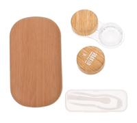 CLISPEED Scatola Portatile Per Lenti a Contatto Doppio Scomparto Anti-perdite in Pelle Vintage, Contenitore Capacità Grande Per Viaggio e Uso Quotidiano