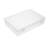 CLISPEED Scatola Trasparente Portaoggetti per Filo da Cucito 24 Slot Organizer Multifunzionale per Cucito Domestico Contenitore Salvaspazio per Rocchetti e Ago per Appassionati