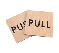 CLISPEED Segnaletica Porta in Legno 2 Pezzi Push Pull per Porte e Porte in Vetro Design Semplice per Negozi e Ristoranti Istruzioni Chiare e Buona Visibilità