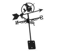 CLISPEED Segnavento da Tetto in Metallo Indicatore di Direzione del Vento Decorativo per Esterni Banderuola retrò Design di Strega e Gatto per Giardino Cortile Tetto