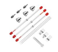 CLISPEED Set 10 Pezzi Accessori Aerografo Ugelli Ad Ago e Tappi, Ricambi Resistenti per Lavori di Verniciatura Professionale e Riparazioni Aerografo