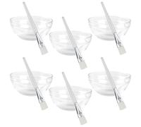 CLISPEED Set 12 Pezzi Ciotole Trasparenti per Maschere + Pennelli per Maschera Viso Riutilizzabili, Kit Strumenti Fai da Te per Cura della Pelle, Compatto e Leggero per Uso Domestico