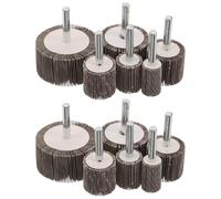 CLISPEED Set 12 Teste Lucidanti Ruote Abrasive a Lamelle 6 Dimensioni Assortite Gambo per Trapano, Accessori Levigatura Professionale per Metallo Legno Plastica, Attrezzi