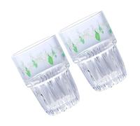 CLISPEED Set 2 Pezzi Tazze da Caffè in Vetro Design Fiore, Decorazione Multifunzionale per Bar e Negozio di Dolci, Fresco