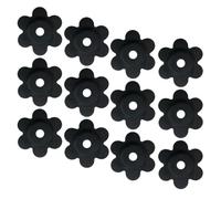 CLISPEED Set 24 Fermabandiera in Gomma Nera a Forma di Fiore Anelli Antiscivolo e Tappi per Asta Portabandiera da Giardino Accessori per Bandiere Esterne e Interne Resistenti a Sole e