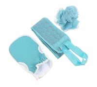 CLISPEED Set 3 Pezzi Accessori la Doccia Guanti Esfolianti, Palla da Bagno in Spugna e Asciugamano per Massaggio Schiena, Pulizia Delicata e Rimozione Cellule Morte