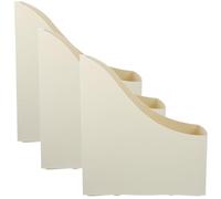 CLISPEED Set 3pezzi Porta Libro da Tavolo in Pp Bianco Capacità di Carico Estesa e Design Semplice per Organizzare Documenti e Corrispondenza in Ufficio