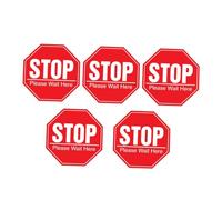 CLISPEED Set 5 Adesivi Murali per Segnaletica di Sicurezza in Luoghi Pubblici Adesivi per Pavimento di Avvertimento Rossi Resistenti e Facili da Applicare Promemoria Distanza per Scuole