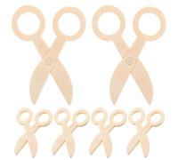 CLISPEED Set 6 Forbici Giocattolo in Legno per Kit Educazione Precoce per Coordinazione Occhio-Mano Accessori per Gioco di Finzione e Sviluppo Cognitivo in Età Prescolare