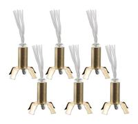 CLISPEED Set 6 Pezzi Stoppini per Candela con Supporto in Ferro Oro e Cotone, Porta Stoppino per Lampada a Burro, Accessorio per Esposizione su Tavolo o Tempio