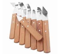 CLISPEED Set 8 Pezzi Coltelli da Scultura per Argilla in Acciaio Inox e Legno, Attrezzi per Modellare e Scolpire, Strumenti per Ceramica per Lavori di Precisione Colore Colore Casuale