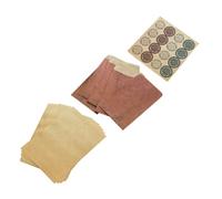 CLISPEED Set Carta da Lettere Vintage 10 Buste Kraft, 32 Fogli A5 e Adesivi, Accessorio per San e Festività, Forniture per Scrittura Portatili ed Espressione Emozioni Tradizionale