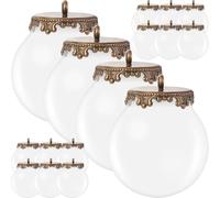 CLISPEED Set da 10 Ciondoli per Collane in Vetro Trasparente a Forma di Mini Palla di 25mm con Apertura da 15mm, Pendenti Cabochon Riempibili per Gioielli Fai da Te e Decorazioni