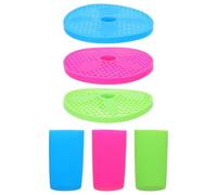 CLISPEED Set da 3 Coprimaniglia in Silicone Colorato per Macchina per Granite Ninja Slushie Fs300 Fs301, Inserto Rotondo per Vaschetta Raccogli Gocce Resistente alle Alte Temperature,