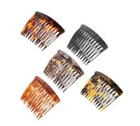 CLISPEED Set da 5 Pettini Laterali Francesi Vintage in Acetato Antistatici a Denti Larghi per Acconciature da Sposa e Styling Quotidiano