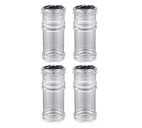 CLISPEED Set di 4 Shaker per Sale in Ps Nero Riutilizzabili Design Semplice e Pratico per Organizzare Spezie in Cucina come Decorazione Funzionale