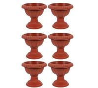CLISPEED Set di 6 Vasi Mini in Plastica con Design Classico, Forma Urna Compatta e Vintage per Piante da Esterno e Ufficio