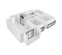 CLISPEED Set di Costruzione Modello Architettonico 1:50 Materiali Precisi in Abs e Acrilico per Casa Moderna, Kit Completo per Arredamento Interno e Insegnamento Architettonico