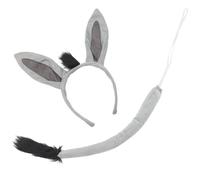 CLISPEED Set di Fascia e Coda d'Asino per Costume Accessori per Feste in Maschera Cosplay Animali Materiale Resistente Facile da Togliere