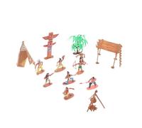 CLISPEED Set di Statuette Tribù Primitive in Plastica Resistente, Modelli Didattici e Decorazioni di Scena, Figure Umane di Simulazione per Collezione e Gioco Educativo