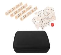 CLISPEED Set Domino Triangolare Legno con Custodia Portatile, 56 Tessere 35x35x8mm, Gioco Tavolo Strategia per Adulti e Famiglie da Viaggio