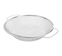 CLISPEED Setaccio per Terreno da Giardinaggio, Setaccio per Compost e Terreno Sabbioso in Acciaio Inox, Rotondo, Doppio Manico, Maglie Fini, Argento, per Laboratorio e Agricoltura
