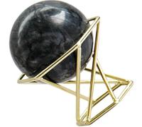 CLISPEED Sfera di Cristallo Decorativa Nera con Base in Marmo Ornamento da Tavolo Piccolo Multifunzionale per Arredamento Casa Ufficio e Museo Supporto Stabile e Superficie Liscia